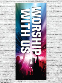 BRAND - Worship With Us - Church Banners -Easter - Inspirational Quotes - Church Decoration - Pray - Prayer - Christian - Catholic - Religious