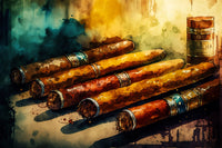 Cigar Canvas Wall Art - Smokingi Wall Art - Tobacco Home Decor - Canvas Print - Smoker -Watercolor - Wedding Gift, Man Cave