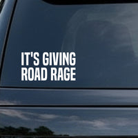 White text saying It’s Giving Road Rage displayed in bold uppercase letters on a black background in a simple block style