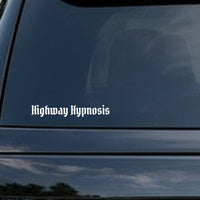 White gothic blackletter Old English style lettering spelling 'Highway Hypnosis' on a black background, centered text design