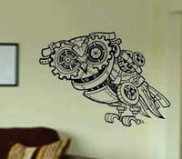 Dabbledown Decals Steampunk Owl Wall Vinyl Decal Sticker Art Graphic Sticker Sugar Skull Sugarskull