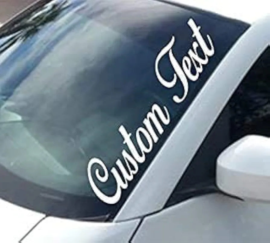 Dabbledown Personalized Design Your Own Text - Pick your Size - Custom Vinyl Sticker Car Window - Boat - Cup Lettering JDM Automotive Windshield Graphic Name Letter Auto Vehicle Door Banner - Custom Vinyl Decal - )
