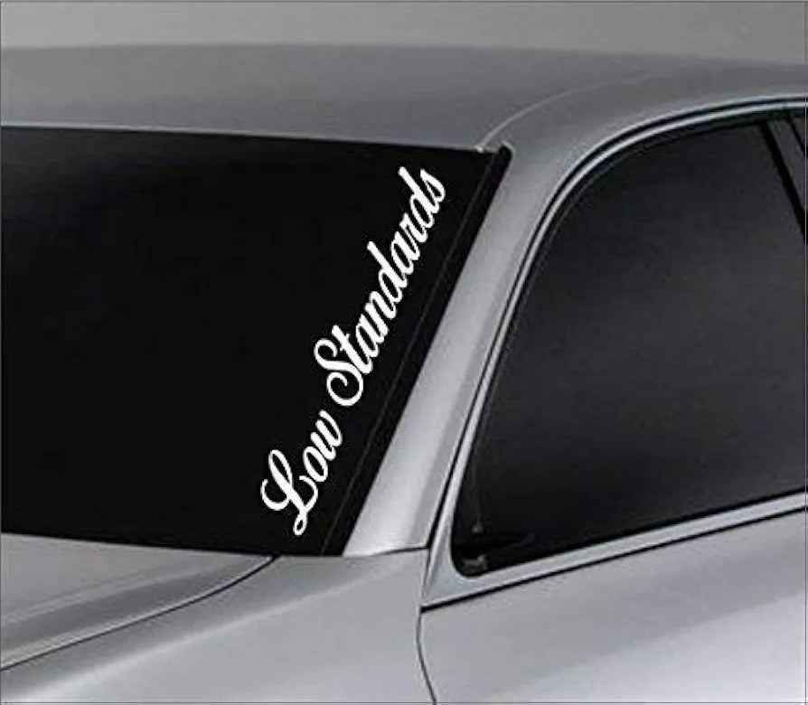 Low Standards Car Truck Window Windshield Lettering Decal Sticker Decals Stickers