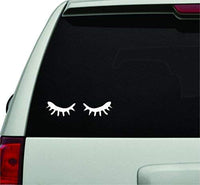 Dabbledown Decals Eyelashes White Version Car Window Windshield Lettering Decal Sticker Decals Stickers