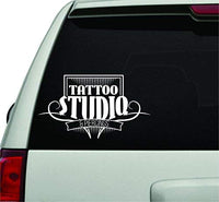 Dabbledown Decals Tattoo Studio and Piercings Logo Car Window Windshield Lettering Decal Sticker Decals Stickers