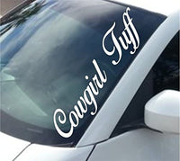 Dabbledown Decals Version 101 Large Cowgirl Tuff Car Truck Window Windshield Lettering Decal Sticker Decals Stickers