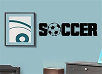 Soccer Word with Ball Version DD101 Vinyl Wall Decal Sticker Art Sports Kid Children Ball Nursery Boy Teen Sticker Wall Mural Art Graphic Sports Teen Kid Nursery