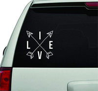 Dabbledown Decals Live with Arrows White Version Car Window Windshield Lettering Decal Sticker Decals Stickers