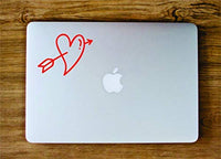 Dabbledown Decals Heart with Arrow Laptop Version Car Window Windshield Lettering Decal Sticker Decals Stickers