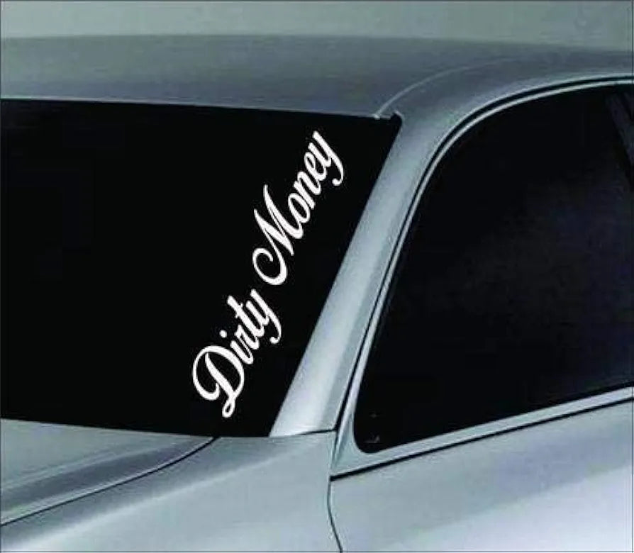 Dabbledown Large Dirty Money Version DD901 Car Truck Window Windshield Lettering Decal Sticker Decals Stickers