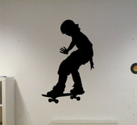Skater Kid Decal Sticker Wall Sk8 Cool Sport Nice Children Boy Girl