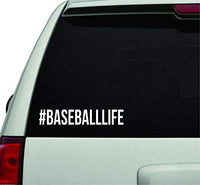 Hashtag Baseball Life White Version DD101 Car Window Windshield Lettering Decal Sticker Decals Stickers