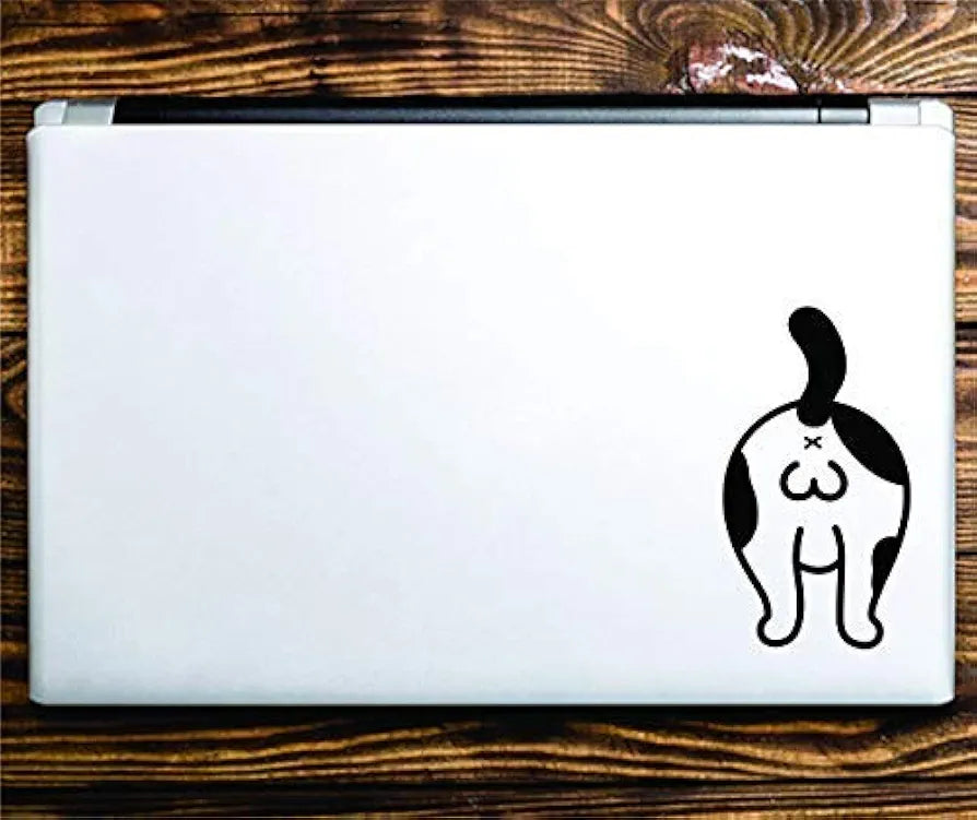 Dabbledown Cat Butt Kitty Kitten Laptop Version Car Window Windshield Lettering Decal Sticker Decals Stickers