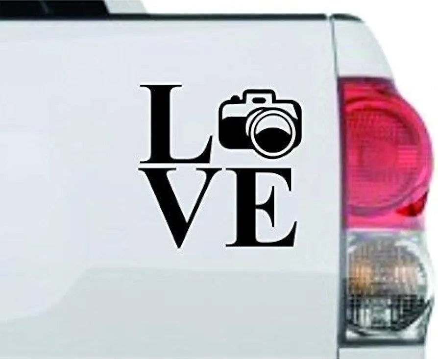 Love Camera Version Car Window Windshield Lettering Decal Sticker Decals Stickers
