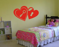 Key to My Heart Decal Sticker Wall Love Cute Girl Teen Nursery Baby Bedroom Beautiful