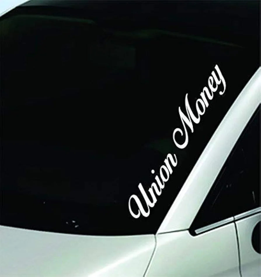 Dabbledown Decals Union Money Large Version Car Window Windshield Banner Lettering Decal Sticker Decals Stickers Girl JDM Drift