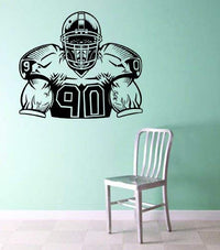 Football Player Large Version DD105 Vinyl Wall Decal Sticker Art Sports Kid Children Ball Nursery Boy Teen Sticker Wall Mural Art Graphic Sports Teen Kid Nursery