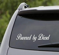 Dabbledown Decals Powered by Diesel Small Version Car Window Windshield Lettering Decal Sticker Decals Stickers Girl JDM Drift