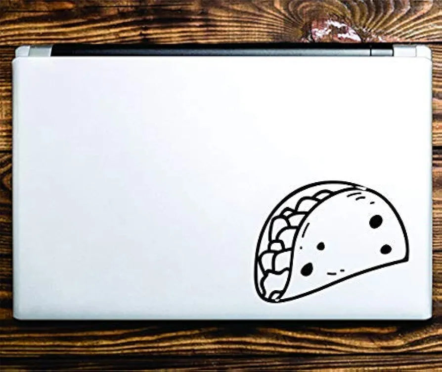 Dabbledown Decals Taco Design Laptop Version Car Window Windshield Lettering Decal Sticker Decals Stickers