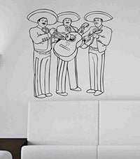 Mariachi Band Version DD101 Music Guitar Vinyl Wall Decal Sticker Art Sports Kid Children Ball Nursery Boy Teen Sticker Wall Mural Art Graphic Sports Teen Kid Nursery