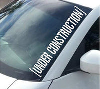 Dabbledown Decals Large Under Construction Car Truck Window Windshield Lettering Decal Sticker Decals Stickers