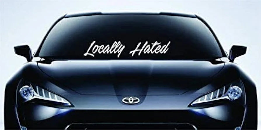 Dabbledown Locally Hated Extra Large Version DD101 Car Truck Window Windshield Lettering Decal Sticker Decals Stickers