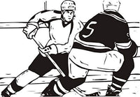 Ice Hockey Players Decal Sticker Sports Wall Mural Kid Boy Teen Room Canada