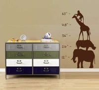 Dabbledown Safari Growth Chart Sticker Wall Decal Nursery Baby Boy Girl Teen Zoo Room