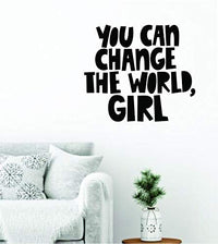 Dabbledown You Can Change The World Girl, Wall Decal, Wall, Decal, Sticker, Decals, Stickers, Mural, Kid, Boy, Teen, Room