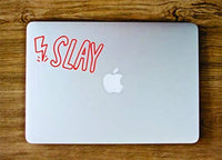 Dabbledown Decals Slay with Lightning Bolt Design Laptop Version Car Window Windshield Lettering Decal Sticker Decals Stickers