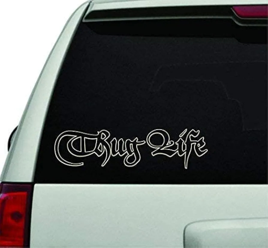 Dabbledown Thug Life Outline Version DD101 JDM Car Truck Window Windshield Lettering Decal Sticker Decals Stickers
