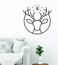 Dabbledown Deer Moon and Stars Tattoo Design, Wall Decal, Wall, Decal, Sticker, Decals, Stickers, Mural, Kid, Boy, Teen, Room