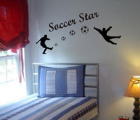 Soccer Players Shooting Goal Version DD101 Vinyl Wall Decal Sticker Art Sports Kid Children Ball Nursery Boy Teen Sticker Wall Mural Art Graphic Sports Teen Kid Nursery