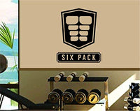 Six Pack Abs Gym Logo Version DD10q Motivational Fitness Gym Workout Quote Wall Vinyl Decal Sticker Art Graphic
