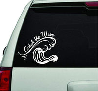 Dabbledown Decals Catch The Wave White Version Car Window Windshield Lettering Decal Sticker Decals Stickers