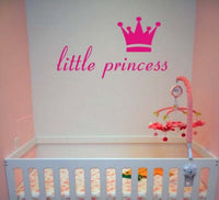 Little Princess and Crown Wall Decal Sticker Girl Nursery Kid Room Baby Art Graphic