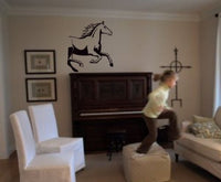 Horse Running Wall Decal Sticker Country Cowboy Equestrian Horses Kid