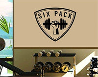 Six Pack Abs Gym Logo Version DD102 Motivational Fitness Gym Quote Wall Vinyl Decal Sticker Art Graphic