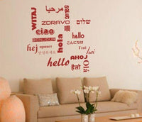 Hello in 20 Languages Version DD101 Wall Vinyl Decal Sticker Art Graphic Sticker Ciao HEI Aloha
