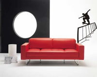 Dabbledown Skateboarder Doing A Rail Slide Wall Decal Sticker Skatboard Skating Teen Boy Kid Room