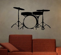 Drumset Decal Sticker Wall Boy Girl Teen Child Music Instrument Drums