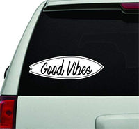 Dabbledown Decals Good Vibes Surfboard White Version Car Window Windshield Lettering Decal Sticker Decals Stickers