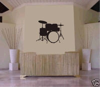 Drum Set Wall Mural Decal Sticker Music Drums Drummer Band Drumstick Percussion