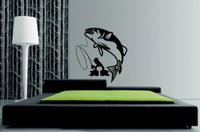 Fisherman Decal Sticker Fishing Wall Graphic Fish Boat