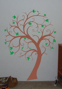Modern Tree and Leaves Decal Sticker Wall Nature Boy Girl Children Teen Beautiful