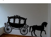 Horse and Carriage Decal Sticker Wall Girl Boy Fairytale Beautiful Animal Cool Nice