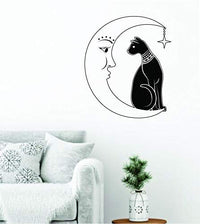 Dabbledown Black Cat and Moon, Wall Decal, Wall, Decal, Sticker, Decals, Stickers, Mural, Kid, Boy, Teen, Room