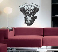 Motorcycle Motor Wall Decal Sticker Room Nursery Baby Man Garage Speed Fast Kid Kids Room Chopper Engine