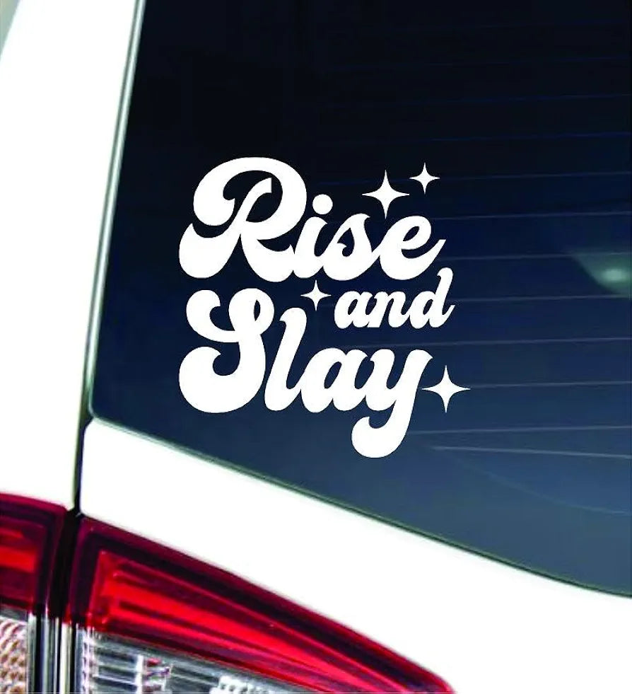 Dabbledown Rise and Slay 6x6 Car Truck Window Windshield Lettering Quote Decal Sticker Decals Stickers JDM Automobile