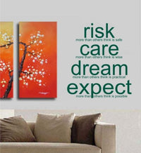 Risk Care Dream Expect Decal Sticker Wall Art Tattoo Words Inspire Office Home Decor Teen